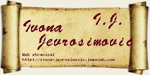 Ivona Jevrosimović vizit kartica